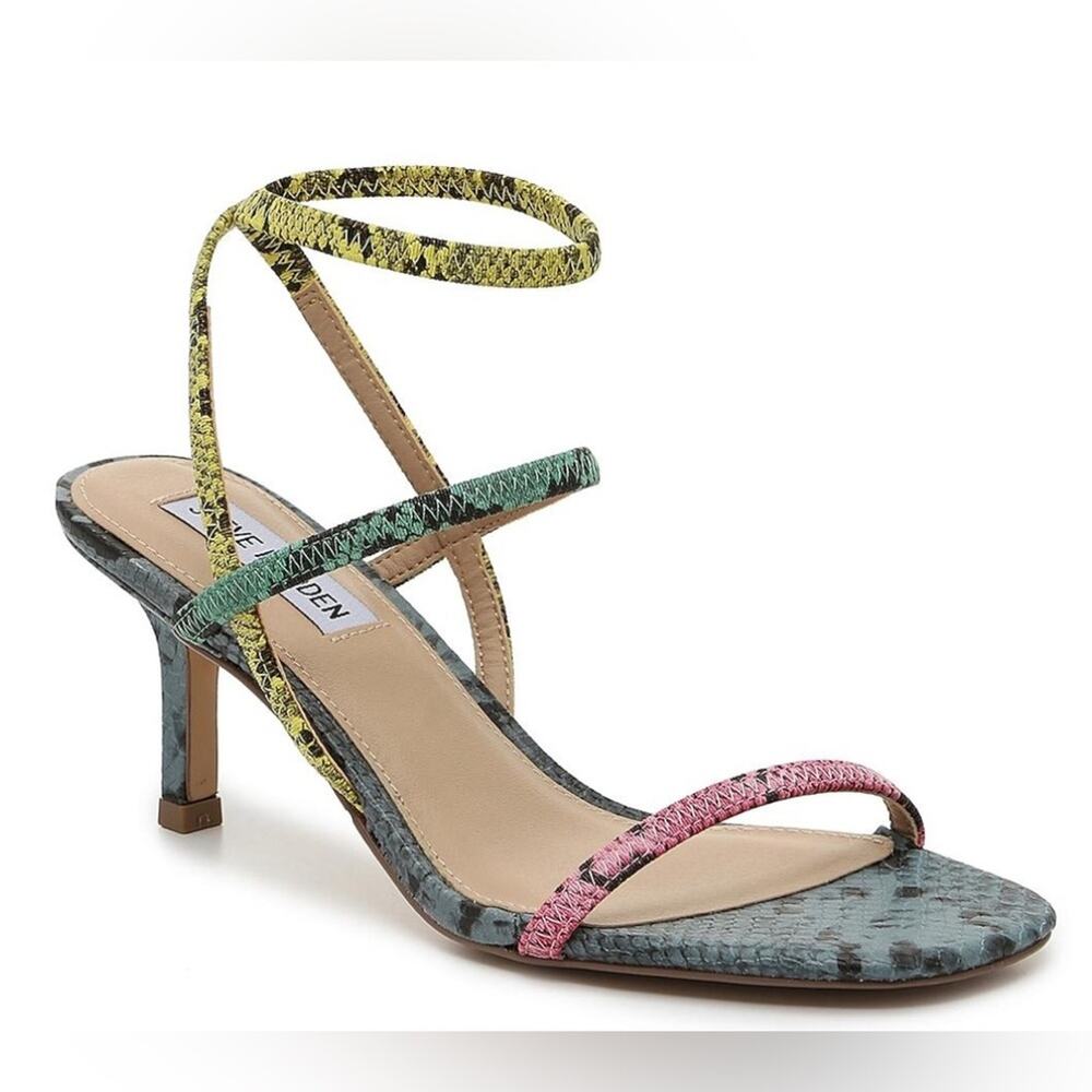 Steve Madden Meline Heels Faux snake skin multi color Women’s 7